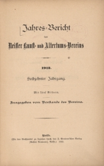 Jahresbericht des Neisser Kunst- und AltertumsVereins 1912