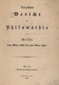 Ber.14 : vom M&auml;rz 1863 bis zum M&auml;rz 1865