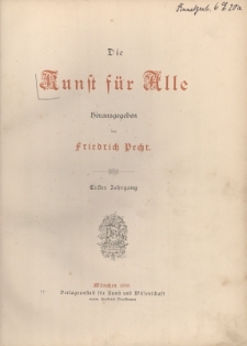 Die Kunst f&uuml;r Alle. Jg.1