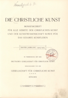 Die Christliche Kunst : Jg.1 : 1904/1905