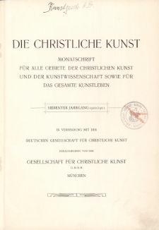 Die Christliche Kunst : Jg.7 : 1910/1911