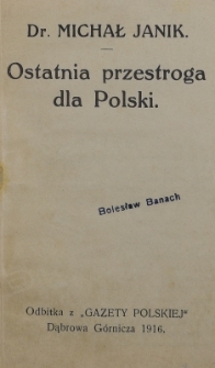Ostatnia przestroga dla Polski