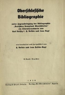 Oberschlesische Bibliographie. Bd. 2 : Register