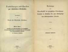 Darstellungen und Quellen zur schlesischen Geschichte. Bd. 4. Beitr&auml;ge zur Charakteristik der preussischen Verwaltungsbeamten in Schlesien bis zum Untergange des friderizianischen Staates