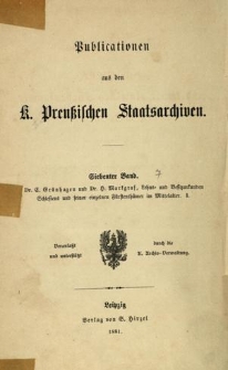 Lehns- und Besitzurkunden Schlesiens und seiner einzelnen F&uuml;rstenthumer im Mittelalter. Th. 1
