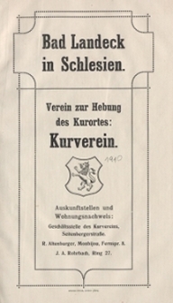 Bad Landeck in Schlesien : Kurverein E.V. 1910