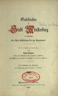 Geschichte der Stadt M&uuml;nsterberg in Schlesien von ihrer Gr&uuml;ndung bis zur Gegenwart