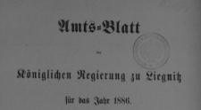 Amtsblatts der K&ouml;niglichen Regierung zu Liegnitz f&uuml;r das Jahr 1886. Nr.40