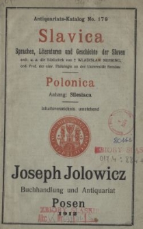 Slavica: Sprachen, Literaturen und Geschichte der Slaven. Polonica: Anhang: Silesiaca