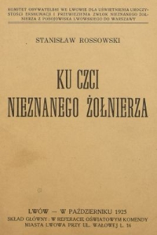 Ku czci nieznanego żołnierza