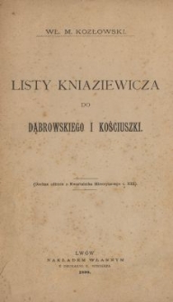 Listy Kniaziewicza do Dąbrowskiego i Kościuszki