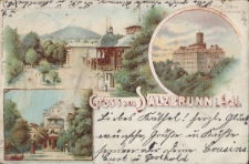 Szczawno Zdr&oacute;j : pijalnia w&oacute;d (Elisenhalle) oraz zamek Książ