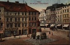 Nysa : rynek, w centrum pomnik Fryderyka III