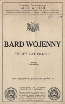 Bard wojenny : strofy z lat 1914-1916